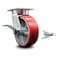 Service Caster 6 Inch Kingpinless Red Poly on Steel Wheel Caster with Brake and Swivel Lock SCC-KP30S620-PUR-RS-SLB-BSL - alternate 1